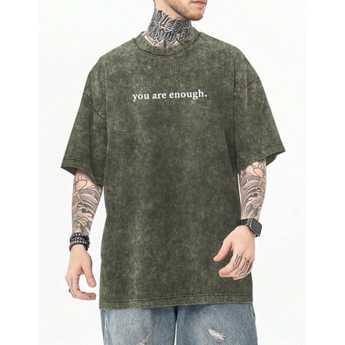 Image of Dear Person Behind Me Shirt You are Enough Tshirts for Men Oversized Inspirational Positive Tees Vintage Graphic Tops