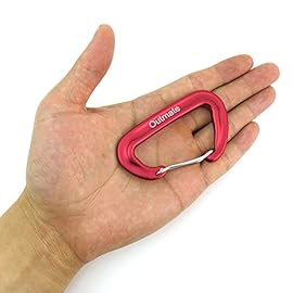 Outmate 12kN 3.2x2 Heavy-Duty Carabiner Clips - Durable, Lightweight Aluminum Alloy Carabiners for Hiking, Camping, Keychains, Dog Leashes, Hammocks & More(Wire gate,2 Red)