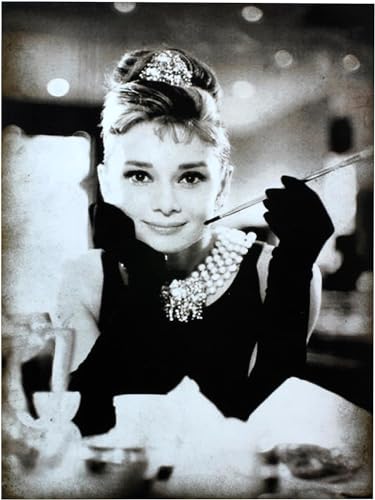 KUSTOM ART Póster de pared Serie Star de Hollywood Audrey Hepburn impresión artística sobre papel pintado 40 x 30 cm sin marco