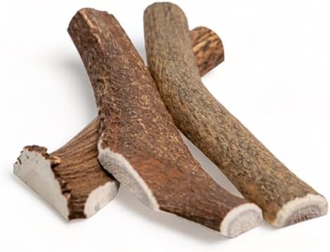 Dilecti Natural Deer Antlers For Dogs - Rich in Proteins & Minerals, Perfect Dog Antler Chew for Dental Care, Teething, and Boredom, Nutritious and Tasty Dog Treats - Spilt S (28-50g), pack of 3