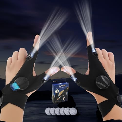 La mejor selección de regalos dia del padre para comprar hoy. 33 CXJYSD Par De Guantes con Linterna Led,Guantes Ligeros Y Elásticos Sin Dedos,Herramientas Prácticas para Pescar,Acampar Y Reparar Automóviles,Regalo De Cumpleaños para El Día...
