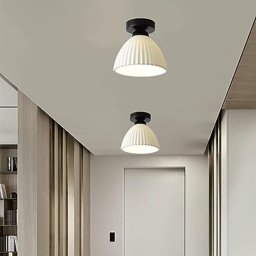 Plafonnier d'allée en céramique E27, lustre moderne et durable