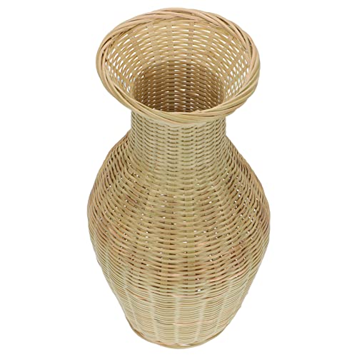 Cabilock Woven Flower Vase Wooden Flower Container Sundries Organizer Rustic Desktop Adornment For Home Office Garden 9X22X7Cm #TOP22