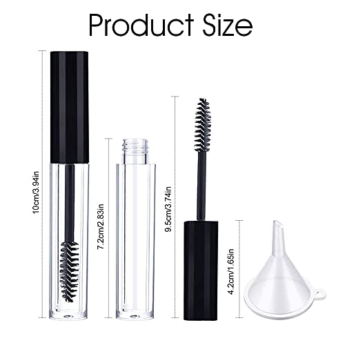MAYCREATE® 10ml Plastic Empty Mascara Tube Wand Eyelash Cream Container Bottle for Castor Oil Brush Kit Combo with Funnels Mascara Eyeliner For Women - Image 2