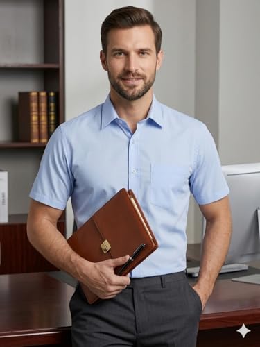 Image of Appel Touch Men's Cotton Blend Formal Shirt Half Sleeves