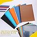 160 Pack Binding Covers and Combs kit 8.5x11 Inches Include 60 Pcs 12 mil Leather Texture Binding Cover 60 Pcs 8 mil Clear PET Presentation Covers 40 Pcs Binding Combs Letter Size(Vivid Color)