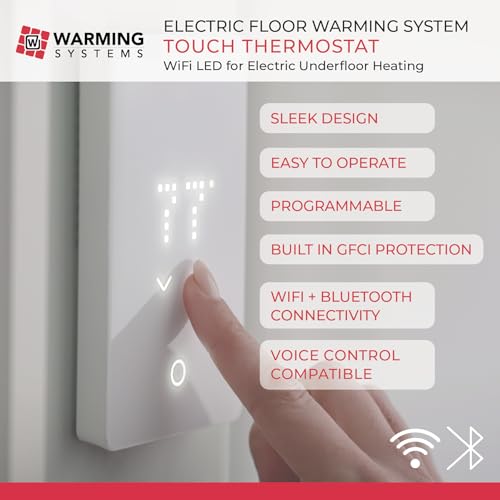 20 sqft 120v electric radiant floor heating kit  includes heating cable programmable thermostat sensor cable guides installation monitor and under tile heated floors