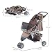 Cochecito Plegable Mascotas 75x45x97cm Perro Gato Carrito Ruedas Giran 360º Cafe