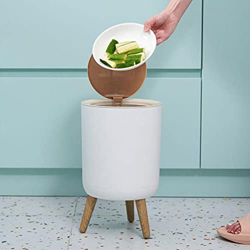 Angoily Trash Can Garbage Can With Press Top Lid Nordic Modern Waste Basket Plastic Trash Bin For Kitchen Bathroom Bedroom Living Room Office Outdoor #TOP1