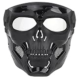Taktische Airsoft Maske Verstellbare Totenkopf Maske Paintball Maske Schutzmaske Halloween Maske Schädelmaske Full Face Skull Mask Ghost Maske für Cs Wargame Halloween Cosplay