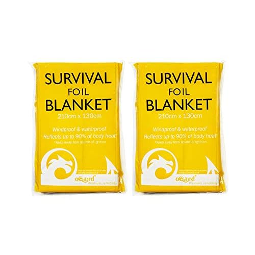 Oqard Survival Foil Blanket 210 cm x 130 cm – Pack of 2