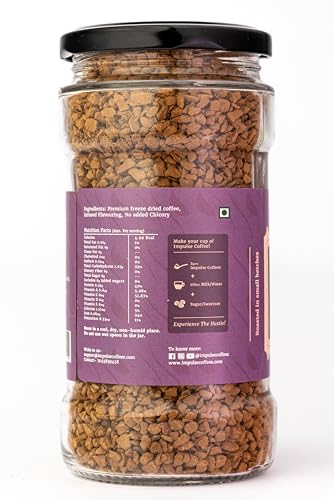 Image of Impulse Coffees Raat Ki Rani Espresso Instant Coffee Powder | Dark Roasted Arabica with Toasty Earthy Notes & Luxurious Dark Strong Aroma | Bold Espresso Brew for Cafe-Style Coffee at Home | 100 Gms