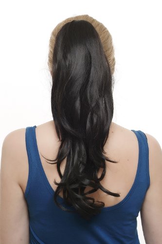 Hairpiece PONYTAIL extension VERY long wave wavy soft curls BLACK SA07-2, black (2) - Image 2