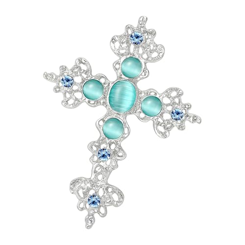 Faith Brooch Suitable for Clothing Enhancement Rhinestones Detail Lapel Pin Jewelry for Event and Everyday Use Alloy Crossed Bro