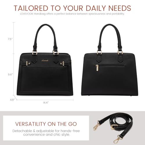 Image of LOVEVOOK Purses and Handbags for Women, Tote Shoulder Bag Satchel Purse and PU Leather Top Handle for ladies