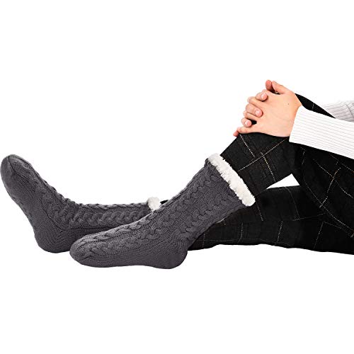 SATINIOR 3 Pairs Women's Winter Slipper Socks Soft Warm Cozy Fuzzy Fleece-lined Slipper Socks3