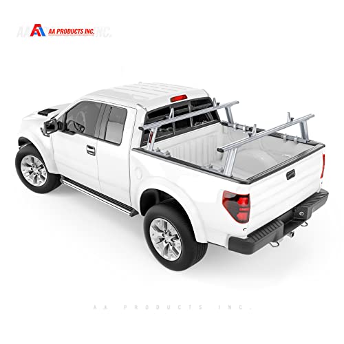 Image of Model APX2502-SLV Low-Profile Utility Aluminum Pick-Up Truck Ladder Rack with Load Stops