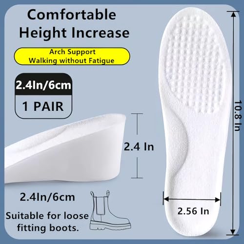 Image of Brandone Height Insoles Shoes Men 3 Inch,Height Boosters,Shoe Lifts for Women,Boost Height Shoes Men,Heel Lifts,Orthopedic High Pads,Insoles That Make You Taller (10.8''Lx2.4''UP) (1PAIR)