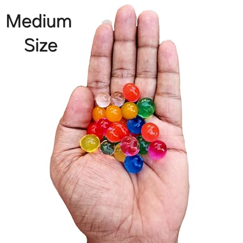 Image of SSKR Crystal Jelly Beads Water Jelly Balls Rubber Jelly Beads Growing Orbezz | Medium Size : 100 Grams - 5,000+ Pcs | Multicolor