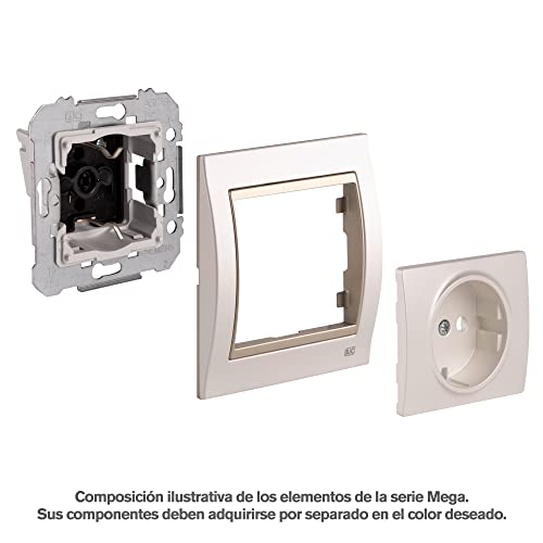 Marco de 4 elementos BJC Mega negro que unifica tus interruptores con estilo 4