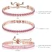 YOYUNLUO 3PCS Pink Bracelets for Women,Tennis Bracelet Set with Adjustable & Clasp Styles, Rose Gold Plated CZ Jewelry Gift for Girlfriend, Mom, Daily & Formal Wear