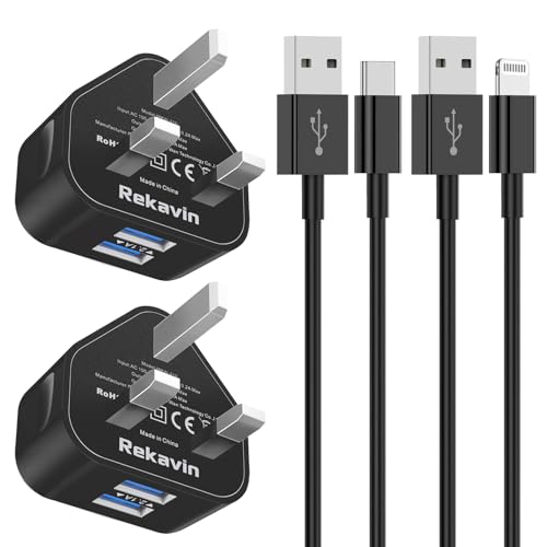 iPad Charger and Plug,2 Pack Apple iPad USB Lightning Charger Cable and Plug 5V/2.1A Charge for i Pad Pro 12.9 11 2nd 3rd 4th 5th 6th Generation/Air 2 3rd 4th 5th/Mini 2 3 4 5 6/iPad 6th 7th 8th 9th