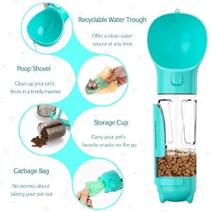 Dog Water Bottle Portable 4 in 1 Pet Travel Bowl 10oz Water Dispenser Dog Walking Accessories for Dogs Cats Camping Hiking Food Bowls with Garbage Bag Dog Water Bottle Portable 4 in 1 Pet Travel Bowl 10oz Water Dispenser Dog Walking Accessories for Dogs Cats Camping Hiking Food Bowls with Garbage Bag