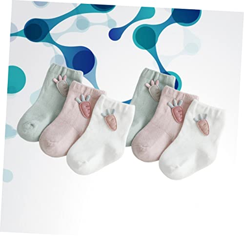 TENDYCOCO 3 Pair Boy Socks Slippers Turn Cuff Sock Cotton Socks for Boys Anti Slip Slipper Socks Stretch Socks3