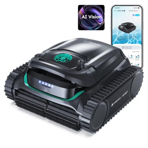 WYBOT M2 Vision Tech Cordless Robotic Pool Cleaner, Intelligent Navigation, Powerful Suction, White