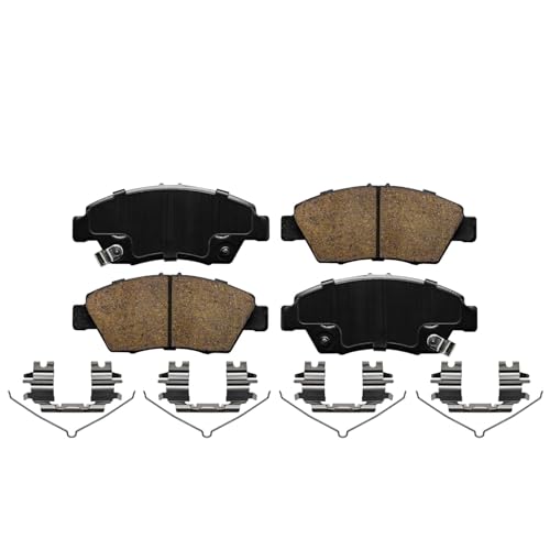 Image of Detroit Axle - Brake Kit for 2003-2008 2012-2014 Honda Civic, Front Ceramic Brake Pads with Hardware Rear Semi-Metallic Brake Shoes 2004 2005 2006 2007 2013 Replacement