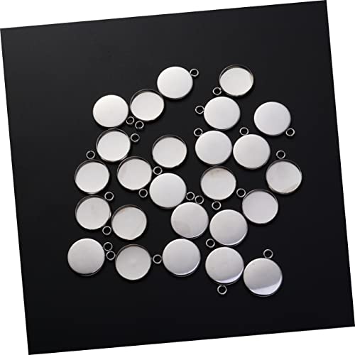SEWACC 150 Pçs Bandeja De Vidro Bandeja Redonda Fecho Pingente Para Colar Bisel Pingente Em Branco C