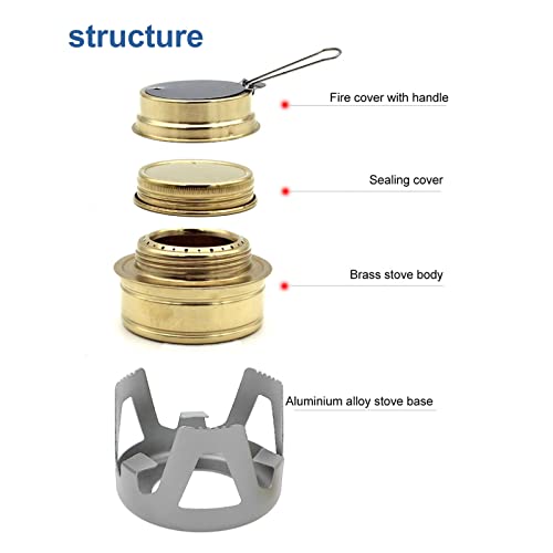 Mini- Alkoholkocher, Tragbarer Spiritusbrenner, Messing- Aluminiumlegierung, Sicher, Winddicht, Tragbar, Weit Verbreitet, Mini- Rucksackkocher, Kompakt Und Leicht, Notfallkocher Für Canping(grau), A-2