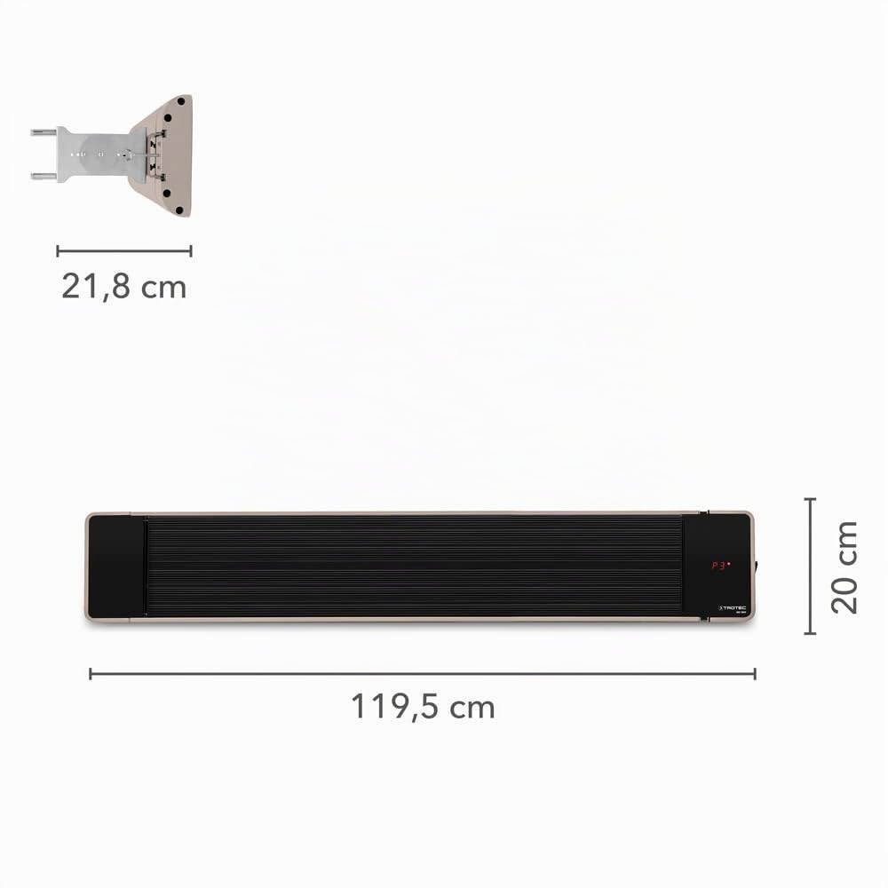TROTEC IRD 1800 radiador infrarrojo oscuro 1.800 W con mando a distancia