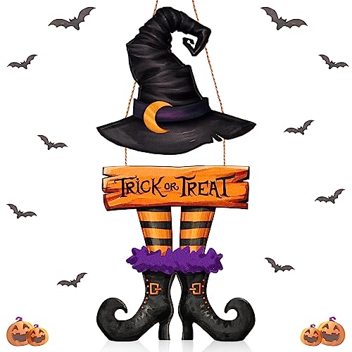 Witch Wreath Halloween Door Sign - Farmhouse Porch Decor