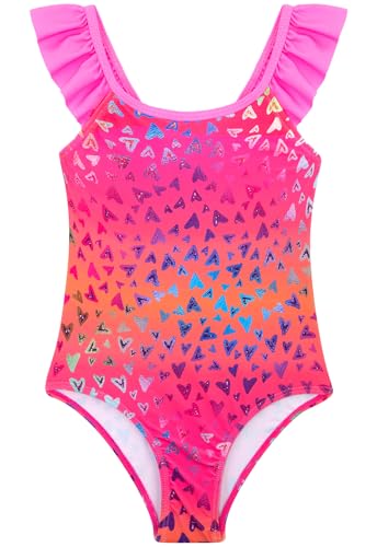 Image of DAXIANG Girls Ruffles One Piece Swimsuits Quick Dry Beach Sport Swimwear Toddler Kids Mermaid Unicorn Bathing Suit 4-10 Years