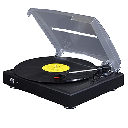 Bluetoothレコードプレーヤー、ステレオスピーカー、ターンテーブル、ベルトドライブ3スピード、蓄音機、3.5mm音楽出力ジャック付き