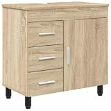 ULUYYUC Waschbeckenunterschrank Sonoma-Eiche 60x35x60cm Holzwerkstoff