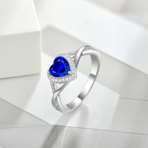 JO WISDOM Promise Rings for Women 925 Sterling Silver Infinity Heart Halo Promise Ring for Her4