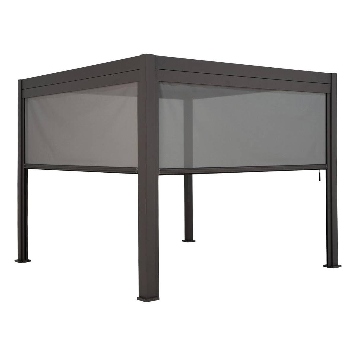 Hespéride - Store pour pergola bioclimatique Evora Grand modèle Ardoise en Aluminium