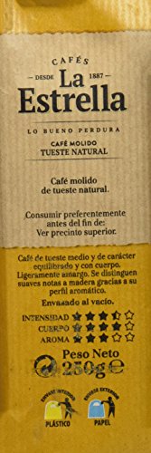 LA ESTRELLA Café Tostado Molido Natural 250g - 4 Paquetes - Imagen 4