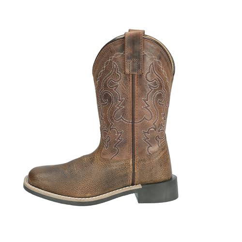 Kid's Midland Brown Distress Pebble/Brown Distress Leather Western Boot