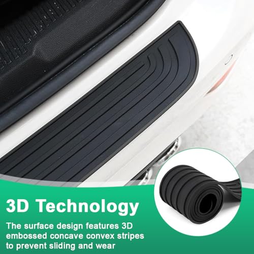 Image of STHIRA Car Rear Bumper Protector 35.43x2.75 inch Peel-and-Stick Guard Strip