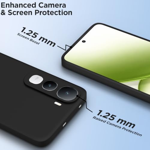 Image of Outlouders Back Cover for Vivo Y400 5G | Camera Protection | Durable Soft Matte Silicone Bumper Case (Black)