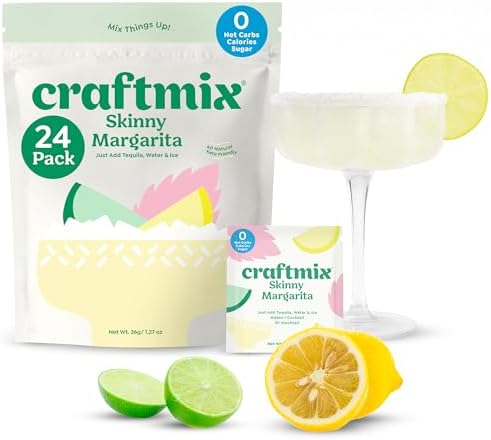 Craftmix Skinny Margarita Mix, Cocktail Mixers & Mocktail Mix, 24 Pack