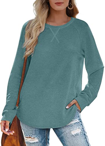 Xieerduo Sweatshirts For Women Loose Fit Long Sleeve Womens Fall Clothes Greyblue L #TOP1