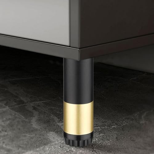 Gambe regolabili per mobili in metallo, set di 4 gambe di ricambio per divano, TV, scrivania, tavolo, altezza 8 cm, in acciaio robusto, facile installazione con viti