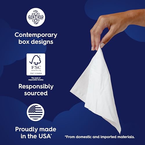 Image of White Cloud Ultra Soft 3-Ply Facial Tissue, 18 Box Pack | 120 Tissues per Box, Hypoallergenic, Dermatologist Tested, FSC Certified, Made in USA