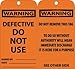NMC RPT130, Tag"Defective Do Not Use" (12 Packs of 25 pcs)