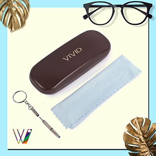 Image of VIVID Vision Unisex Adult Eyewear Specs Case Cover | Screw Driver | Free Cloth | Protect Eye Glasses | ABS | Plastic | Spectacles | Cases | AP - 434 | 3 IN 1 | Brown