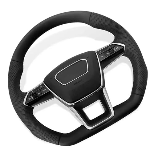 Car Steering Wheel Compatible For Q5L Q7 Q8 A6 A6L A7 A7L C8 Full Leather Steering Wheel 2012-2018 SRS Accessories